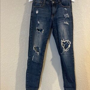 Distressed Blue Jeans